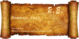 Reményi Emil névjegykártya