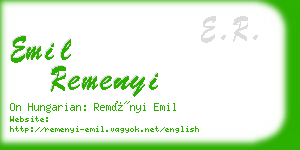 emil remenyi business card